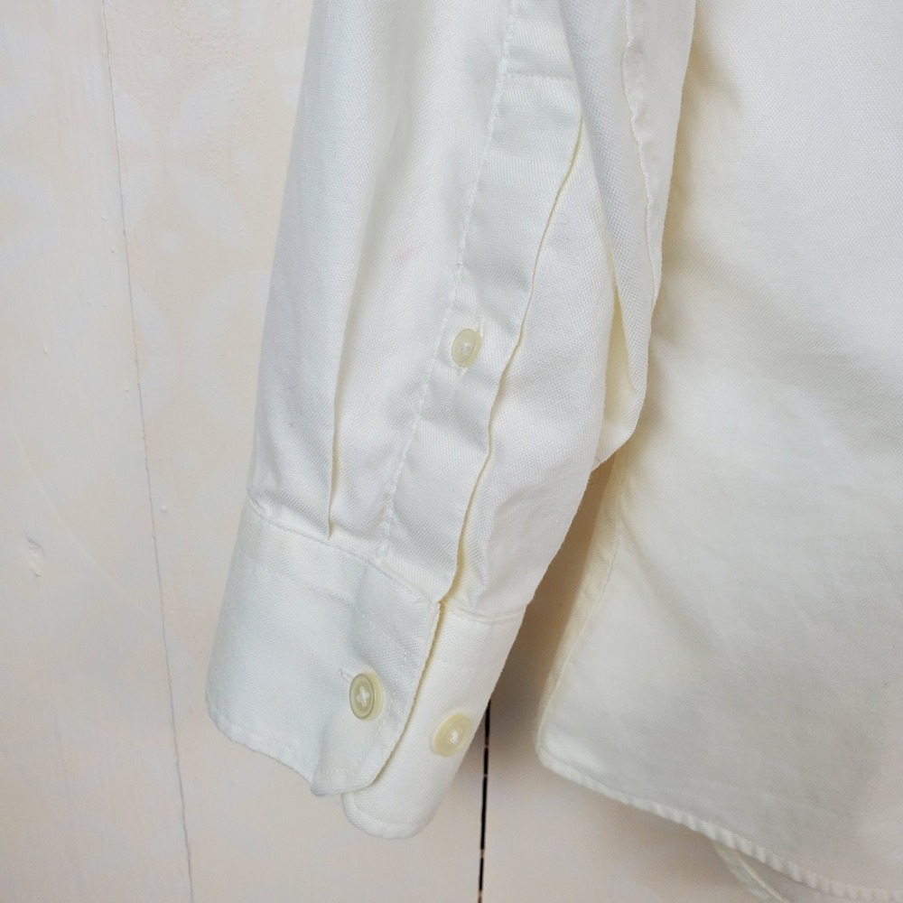 Banana Republic Mens Wrinkle Resistant Shirt Winter White Cream Large L Long Slv - Picture 7 of 10